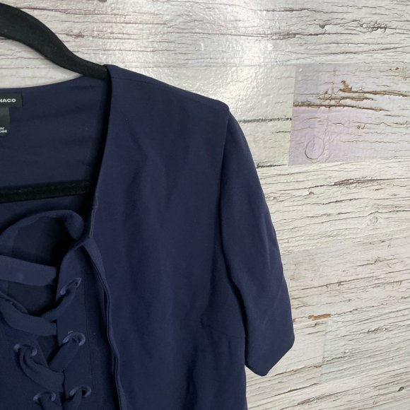 Club Monaco blue tee shirt dress lace up size 4 - Picture 7 of 10